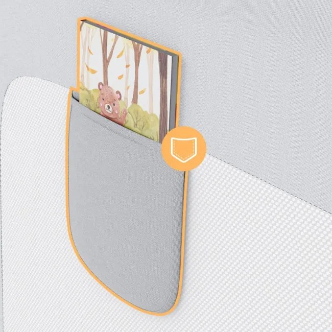Bezpečnostná zábrana na posteľ Cover 44 biela / sivá 140 cm