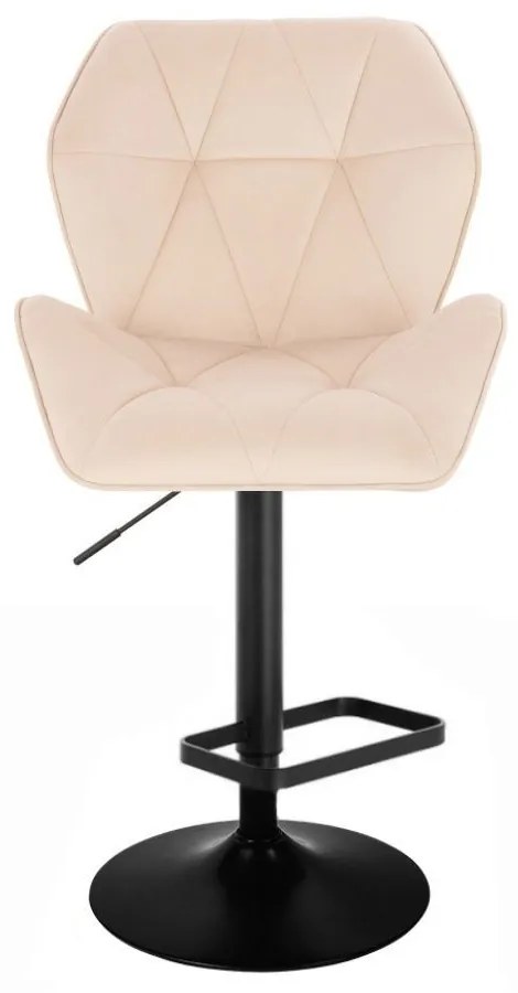 LuxuryForm DESIGN Barová stolička MILANO MAX VELUR na čiernom tanieri - krémová