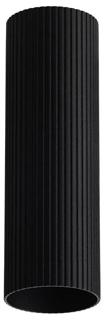 Minimalistické bodové svietidlo Lucas Ribbed Tube 50 čierna