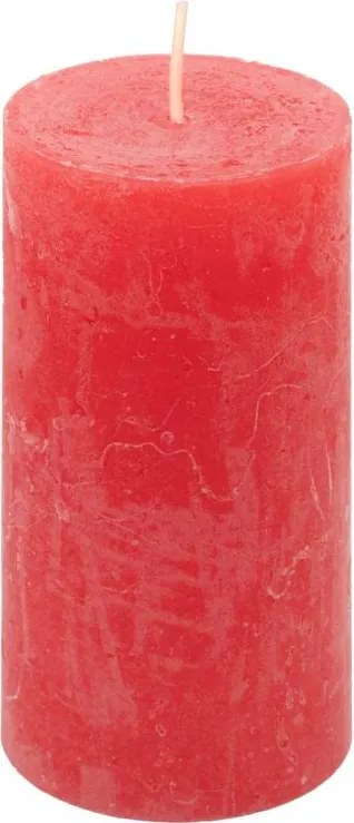 Červená parafínová sviečka, rustikálna, 10 cm, 8 ks