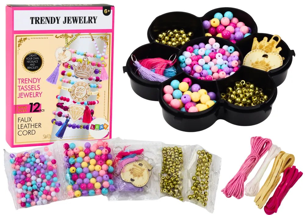 LEAN TOYS Súprava na výrobu náramkov s príveskami