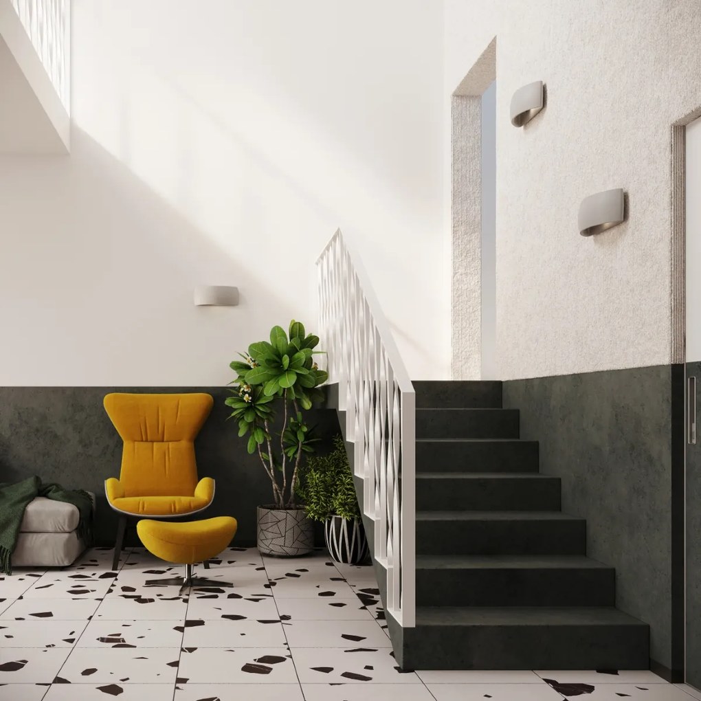 Nástenné svietidlo Pontius, 1x sivé keramické tienidlo