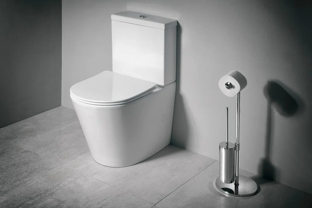 Sapho, PACO RIMLESS WC kombi misa s nádržkou vrátane splachovacej súpravy, spodný/zadný, PC1012WR