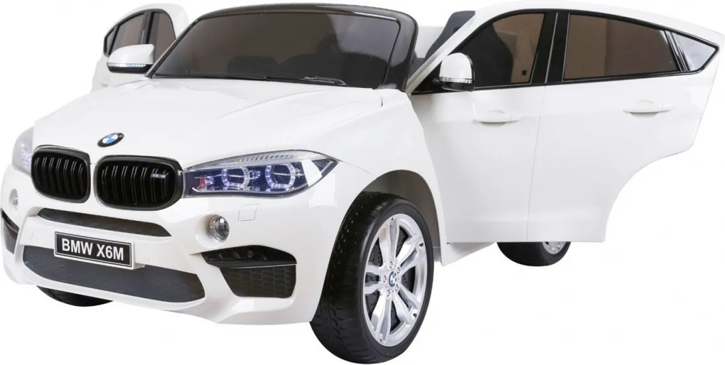 Ramiz BMW X6M XXL pre 2 deti Biele SUV + diaľkové ovládanie + ekokoža