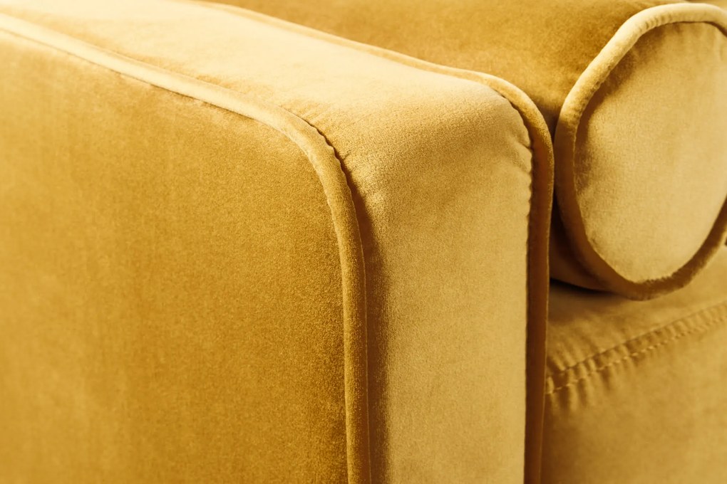Pohovka COZY VELVET 220 cm horčicovo žltý zamat