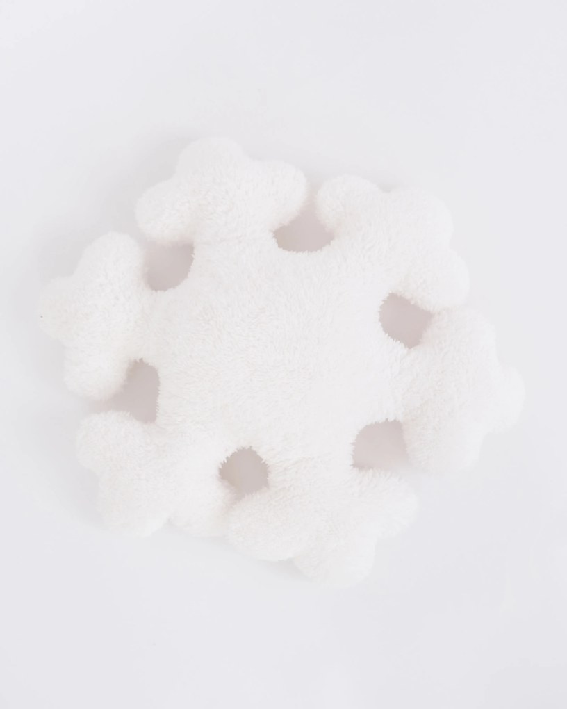 Vianočný vankúšik - Snehová vločka biela