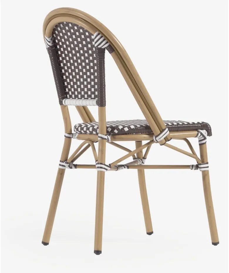 Bielo-hnedá vonkajšia stolička Kave Home Marilyn