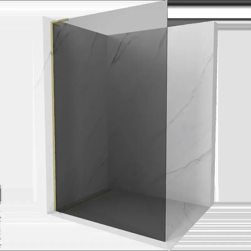 Mexen Kioto L sprchová stena Walk-in 70 x 200 cm, grafit, zlatá - 800-070-103-50-40