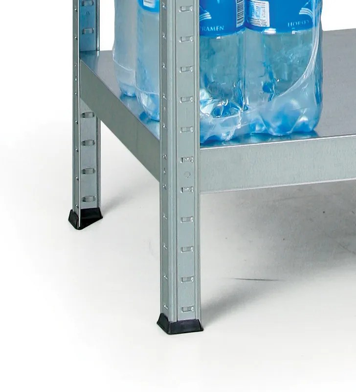 Kovový regál, 130 kg, 1800 x 900 x 400 mm, 5 políc, biely