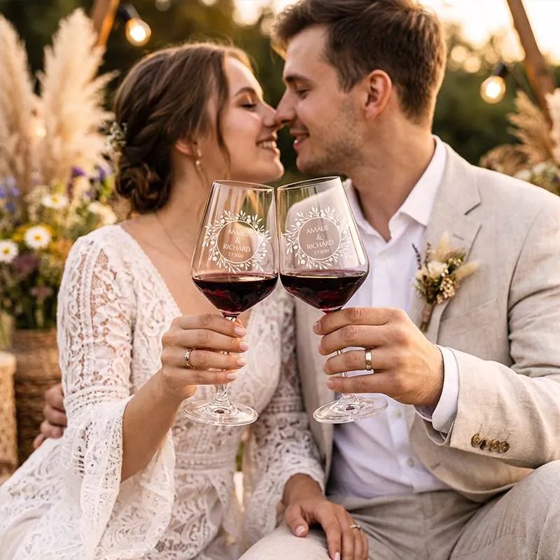 Svadobné poháre na víno Náš príbeh, 2 ks