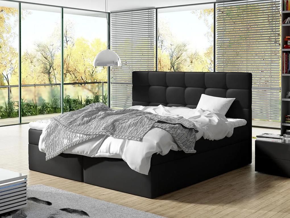 Kontinentálna posteľ 180 cm Cinara (ekokoža soft 011 (čierna). Vlastná spoľahlivá doprava až k Vám domov. 1054111