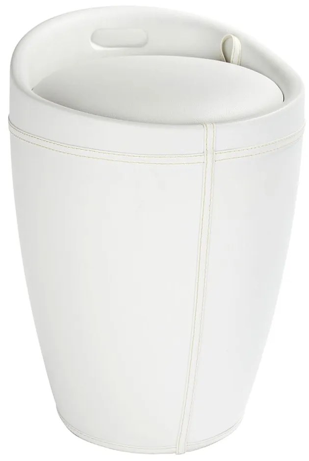 Biely kôš na bielizeň a taburetka v jednom Wenko Candy Look, 20 l