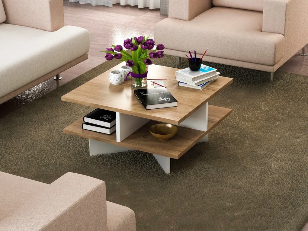 Konferenčný stolík Hamton orech/biely