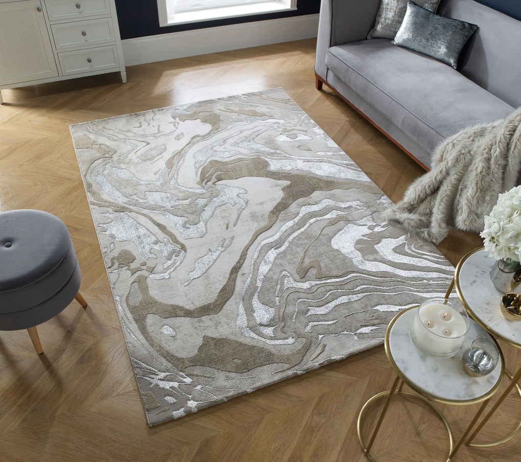 Flair Rugs, Kusový koberec Eris Marbled Natural, 200x290, béžová, kancelária