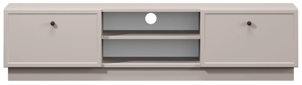 TV stolík Lorini 150 cm na sokli – kašmírová / čierne úchytky G