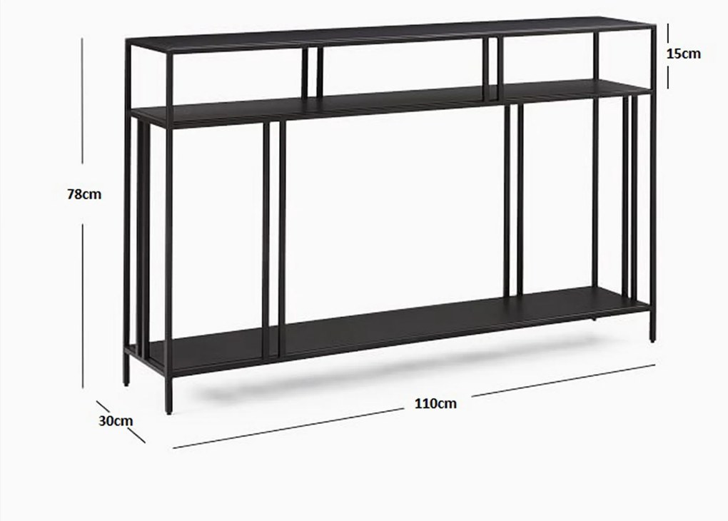 Konzolový stolík Ville (Čierna). Vlastná spoľahlivá doprava až k Vám domov. 1073038