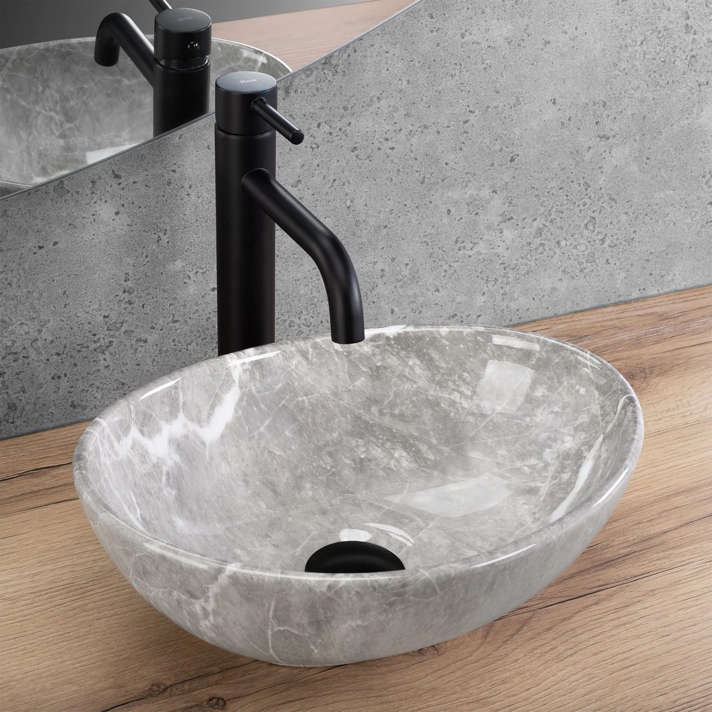 Keramické umývadlo na dosku REA SOFIA Mini 35x26, mramor