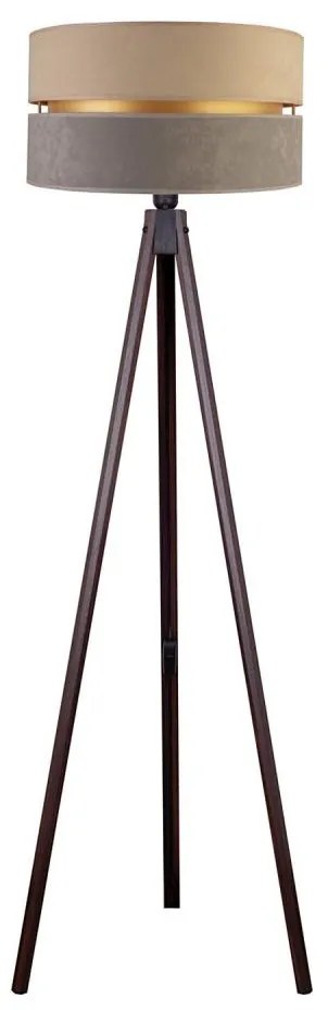 Duolla - Stojacia lampa DUO 1xE27/60W/230V pr. 44 cm béžová/šedá/wenge