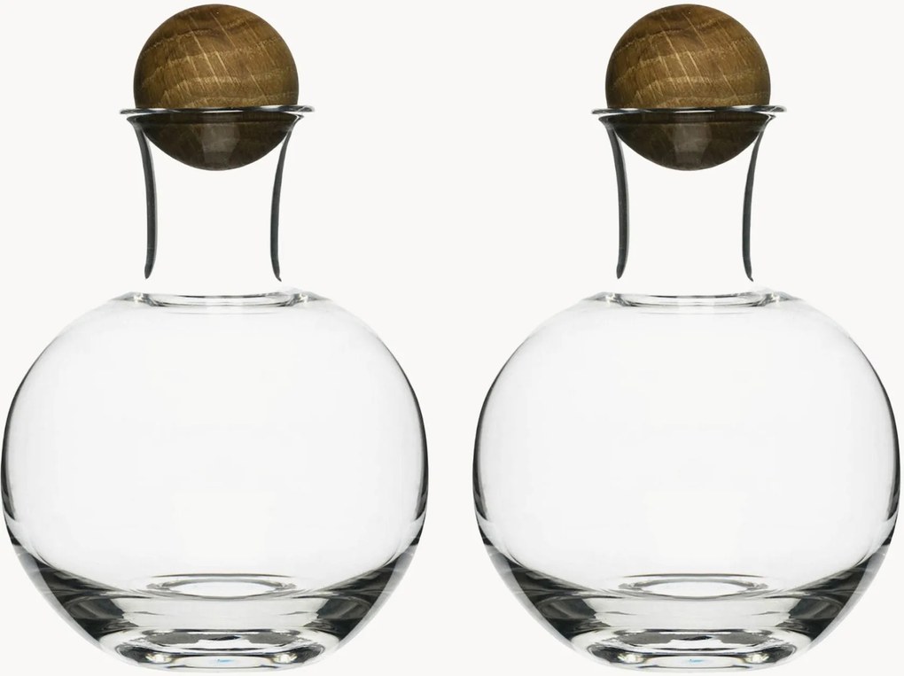 Ručne fúkané fľaše na korenie's drevenými zátkami Eden, 2 ks