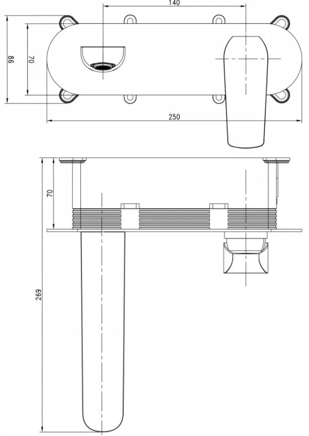 Cersanit City, podomietková umývadlová batéria s BOX, chrómová, S951-361