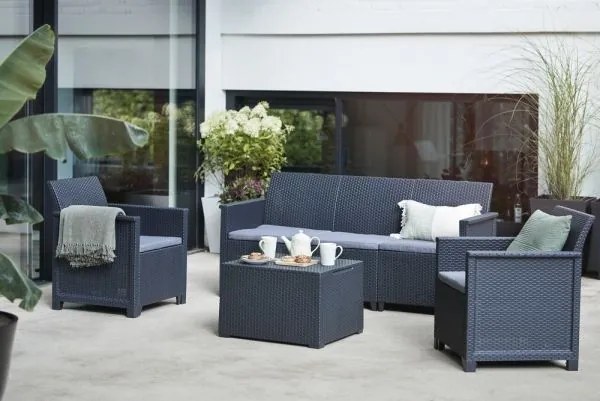 InternetovaZahrada - Záhradný set EMMA 3 seaters sofa - grafit