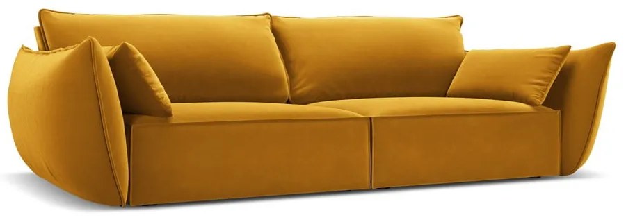 Zamatová pohovka v horčicovej farbe 208 cm Vanda – Mazzini Sofas