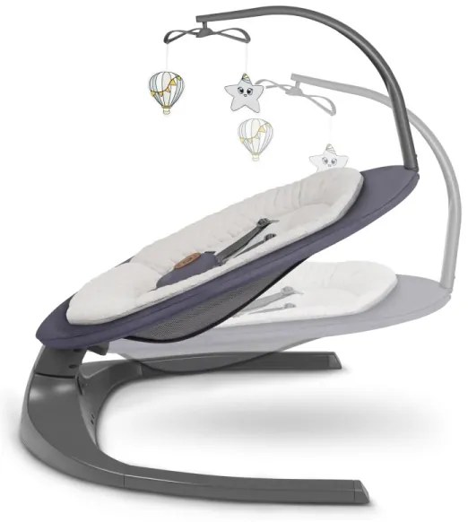 Lionelo - Detské húpacie lehátko s melódiou RALF 4xAA Sivý grafit + diaľkové ovládanie