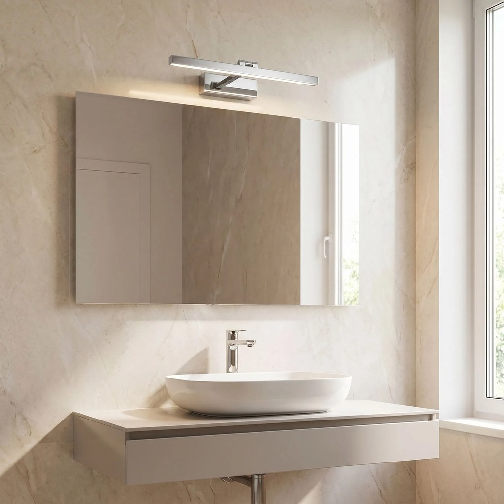 Toolight Toolight, LED nástenné svietidlo, 40cm, 6W, 4000K, 500lm, APP1857-1W, chrómová, OSW-66010