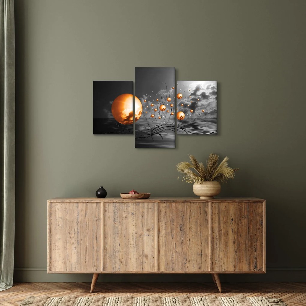 Obraz oranžových abstraktných gulí (90x60 cm)
