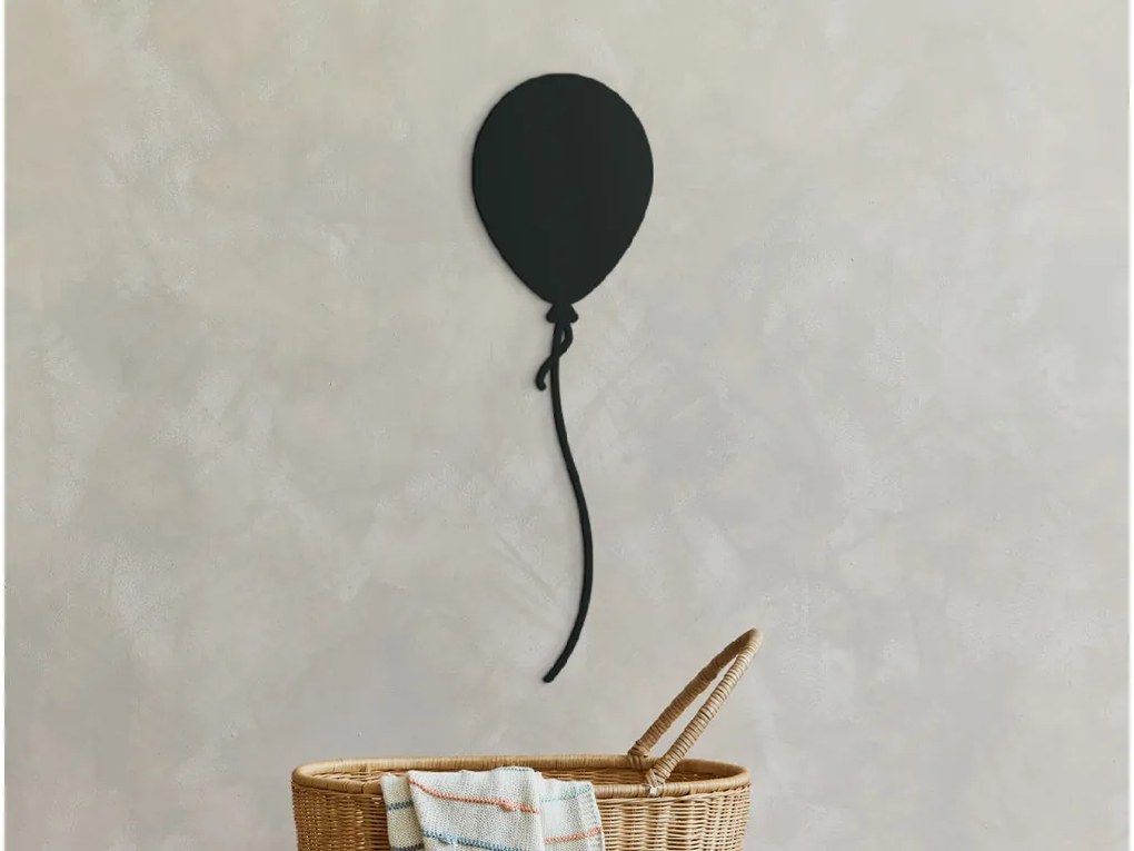 drevko Drevená nálepka do detskej izby Balón Rozmer obrazu: 44,5 x 13 cm, Farba dekorácie: Čierna