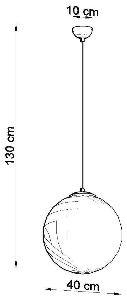 Závesné svietidlo Ugo, 1x biele sklenené tienidlo, (fi 40 cm), g