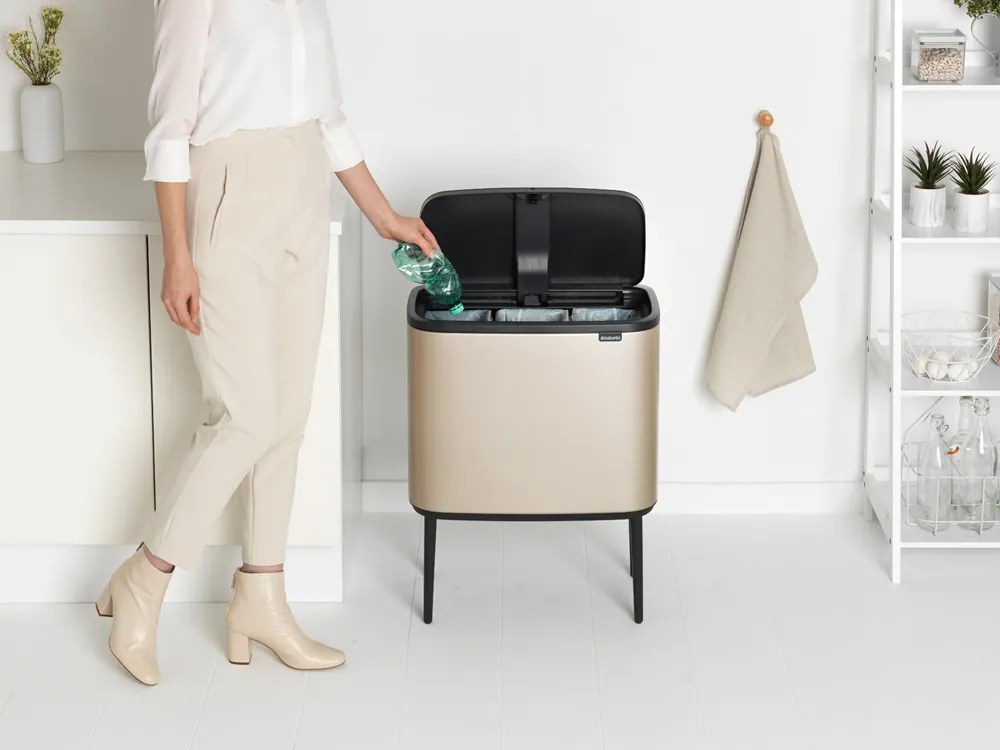 Brabantia BO Touch Bin 3x11L champagne