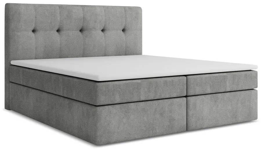 Sivá boxspring posteľ s úložným priestorom 140x200 cm Palta – Makamii