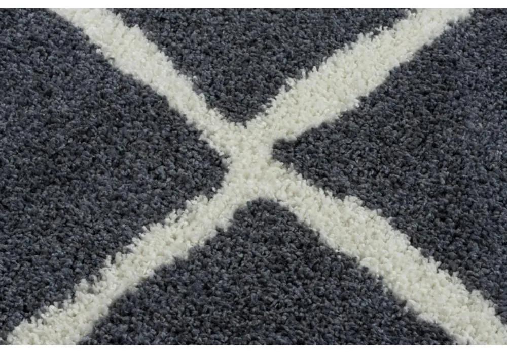 Kusový koberec Shaggy  Cross šedý 70x200cm
