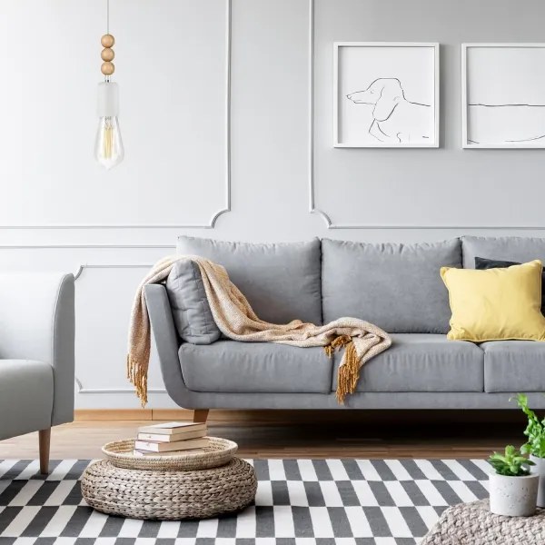 Luster na lanku SIMON 1xE27/60W/230V biela