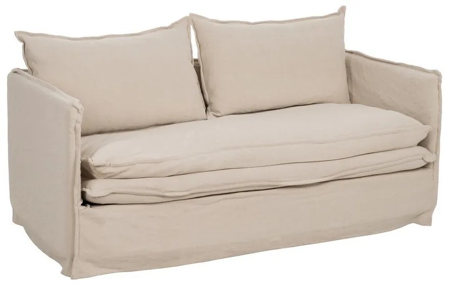 Krémová ľanová pohovka 180 cm – Ixia