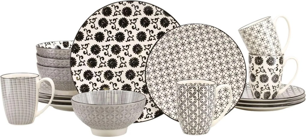 XXXLutz KOMBINOVANÝ SERVIS Luna Black Line 16-dielne Creatable - Online Only bytové doplnky - 007768135501