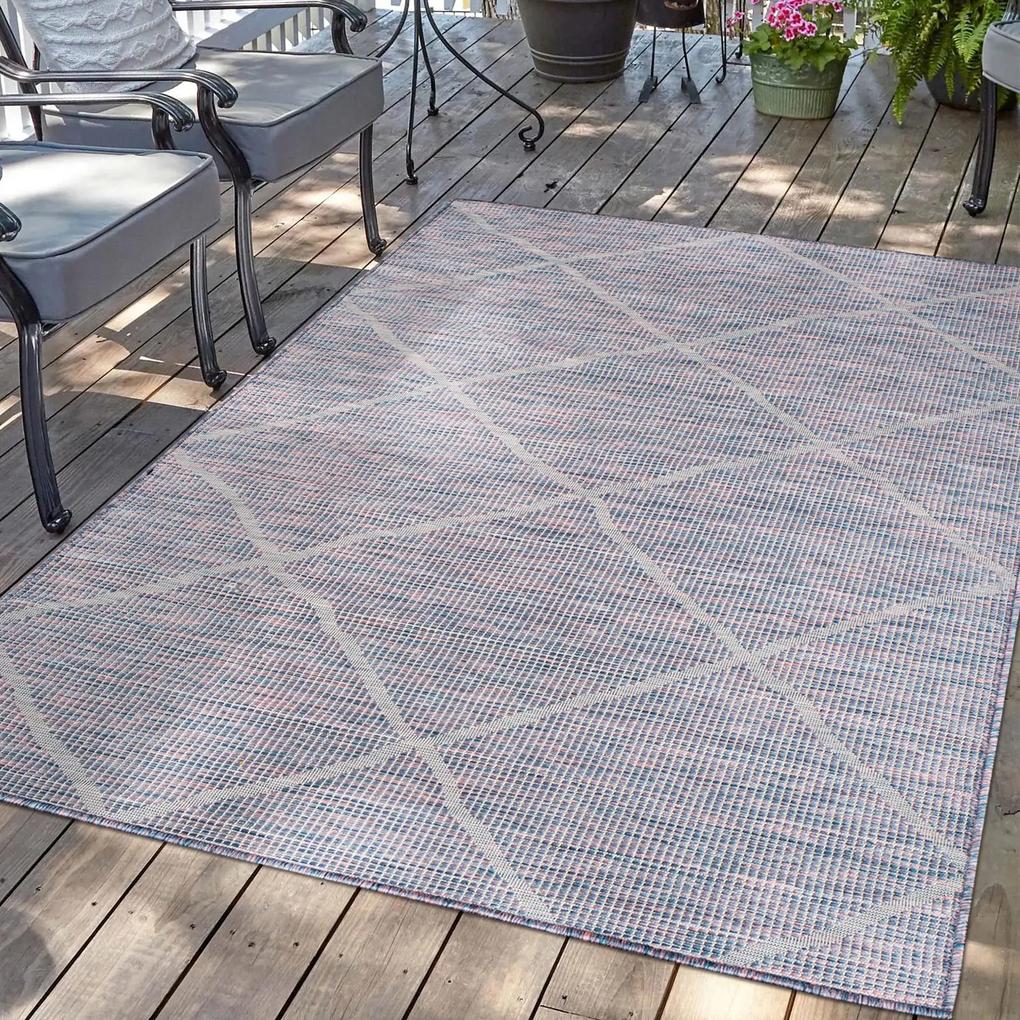 Dekorstudio Šnurkový koberec PALM 3075 - ružovomodrý Rozmer koberca: 120x170cm
