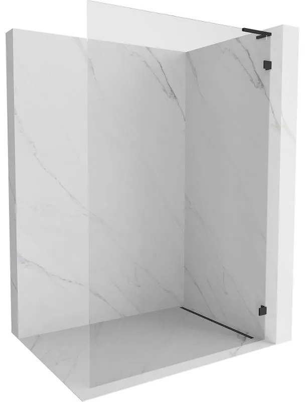 Mexen, Mexen Lunar L sprchová stena pravá 90 x 200 cm, priehľadná 8 mm, čierna - 830L-090-000-70-00-P