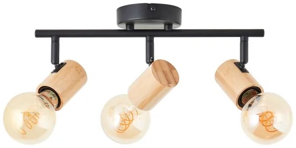 Brilliant - Bodové svietidlo KERRY 3xE27/40W/230V čierna/bambus
