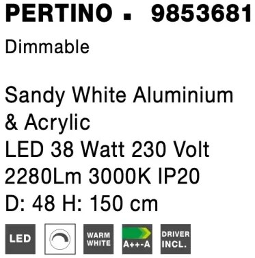 LED luster Pertino 48 3000K biele