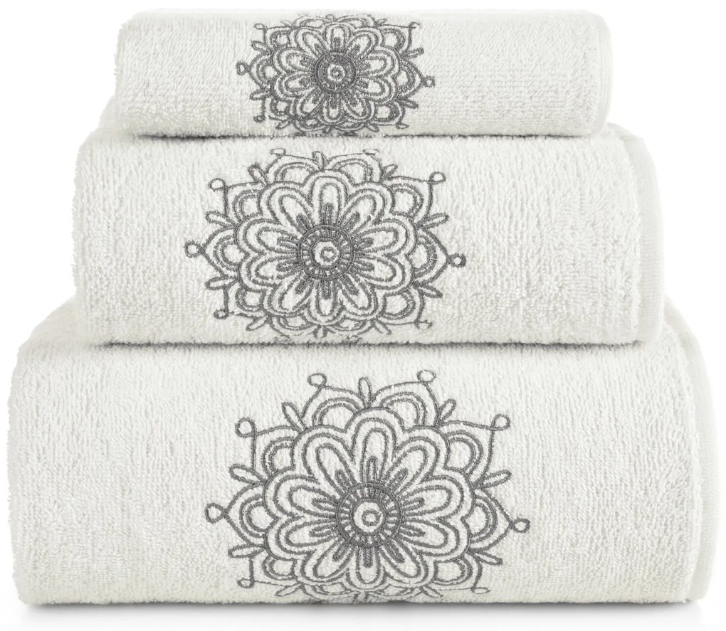 BAVLNENÝ UTERÁK SADA 30X50 CM, 50X90 CM, 70X140 CM KRÉMOVÁ