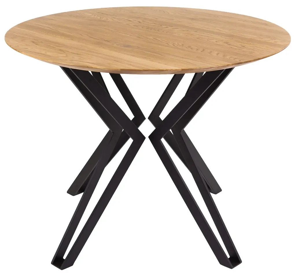 Wooded Jídelní stůl Atlanta z masivu DUB Průměr stolu: 120 cm +2.500 Kč, Barva kovu: Černá