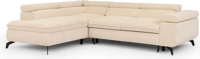 Krémová ženilková rohová pohovka (ľavý roh/do L) Marbeya – Ropez