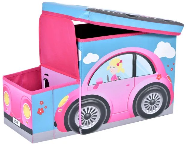 Taburetka v tvare autíčka ružová