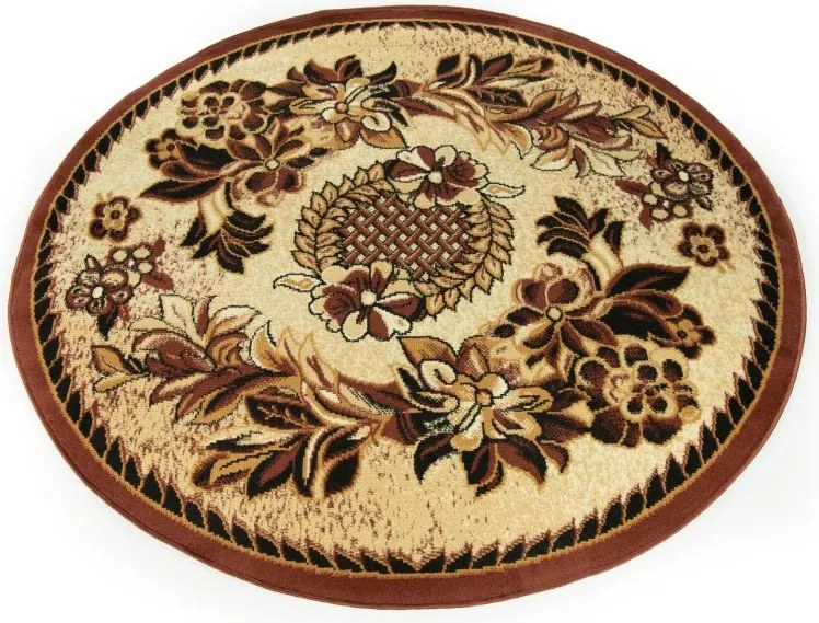 TA Koberec 7192B SVETLO BÉŽOVÝ ATLAS PP HNEDÉ KOLESO Rozmer: 160x160 cm