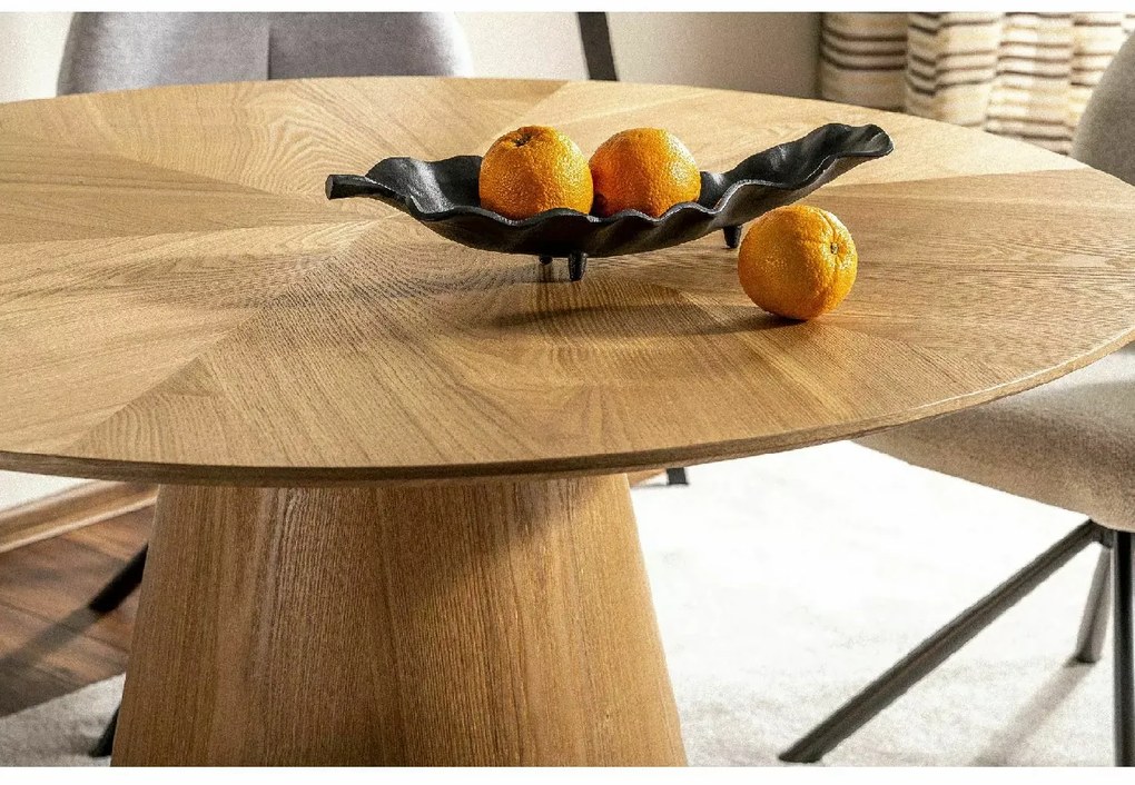 Okrúhly jedálenský stôl ANGEL 120x120 cm, dekor dub