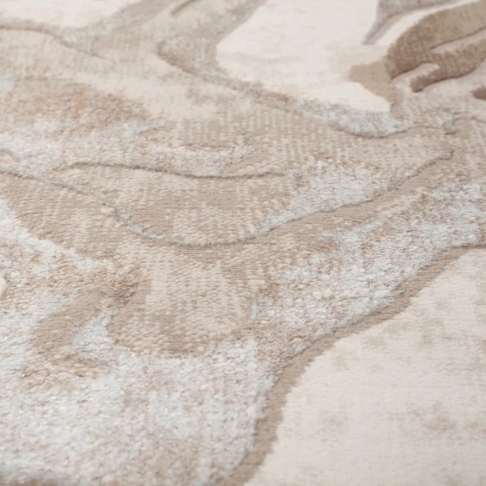 Béžový behúň 80x300 cm Marbled – Flair Rugs