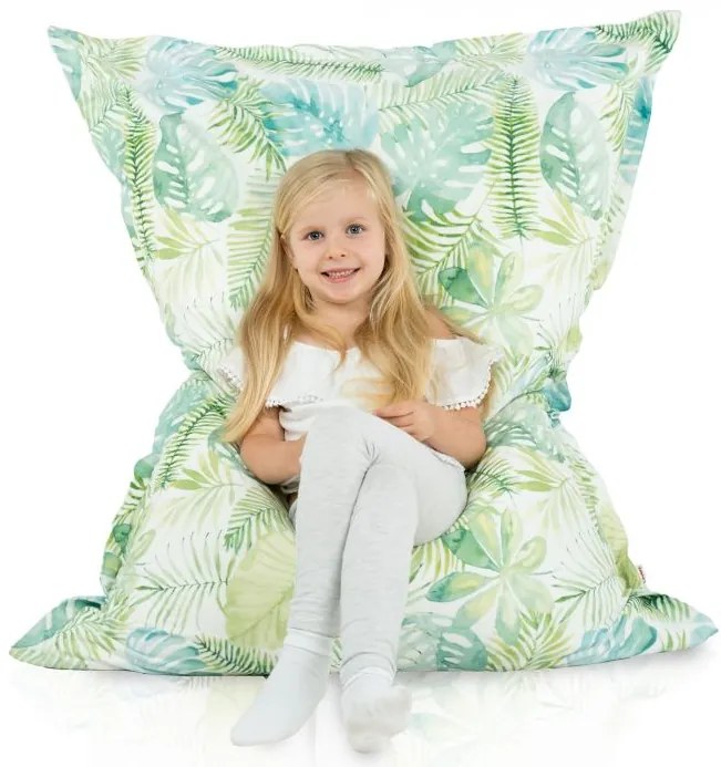 Veľký vankúš na ležanie so svetlozeleným listovým vzorom – XL / XXL Veľkosť: XL