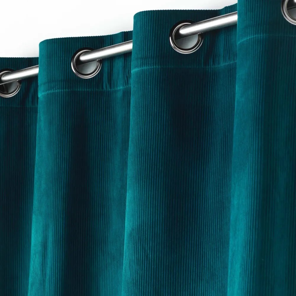 Modrý menčestrový záves 140x260 cm Casual – douceur d'intérieur